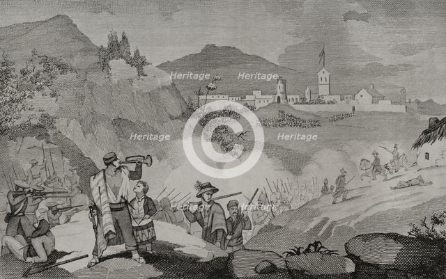 First Carlist War (1833-1840): Carlist troops besieged the town of Olot between...1835 (1845).   Creators: Francisco Sainz, Martínez.
