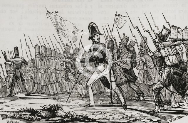 First Carlist War, (1833-1840): Carlist uprising in Morella, 1838. Creator: Gaspar.