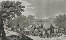 First Carlist War, (1833-1840): Driving a convoy, 1842. Creator: Pedro Celestino Mare