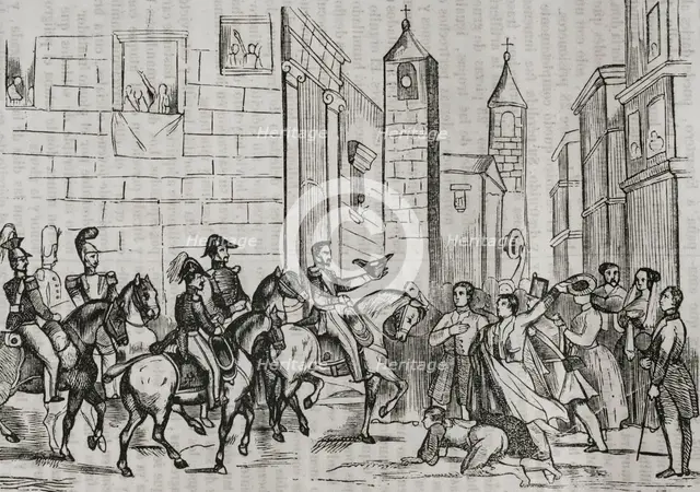 First Carlist War, (1833-1840): General Espartero's entry into Bilbao, Third Siege of Bilbao...1845. Creator: Unknown.