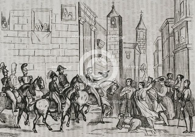 First Carlist War, (1833-1840): General Espartero's entry into Bilbao, Third Siege of Bilbao...1845. Creator: Unknown.