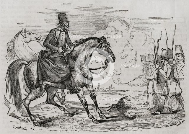First Carlist War, (1833-1840): Jerónimo Merino Cob, known as Cura Merino (1769-1844), a..., 1842. Creator: Vicente Urrabieta.