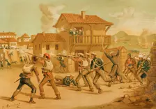 First Carlist War, (1833-1840): Siege of Lucena, 1870. Creator: Juan Alaminos