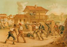 First Carlist War, (1833-1840): Siege of Lucena, 1870. Creator: Juan Alaminos