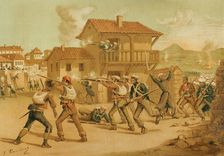 First Carlist War, (1833-1840): Siege of Lucena, 1870. Creator: Juan Alaminos