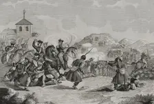 First Carlist War (1833-1840): Skirmish at Hernani, 1842. Creators: Eusebio Zarza, Pedro Celestino Mare