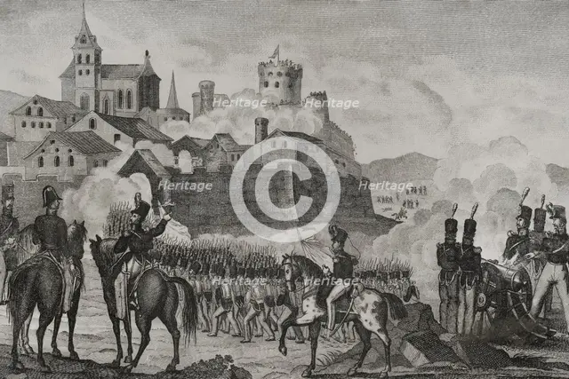 First Carlist War, (1833-1840): Taking of the town and fort of Irún, (17 May 1837), 1845.  Creator: Unknown.