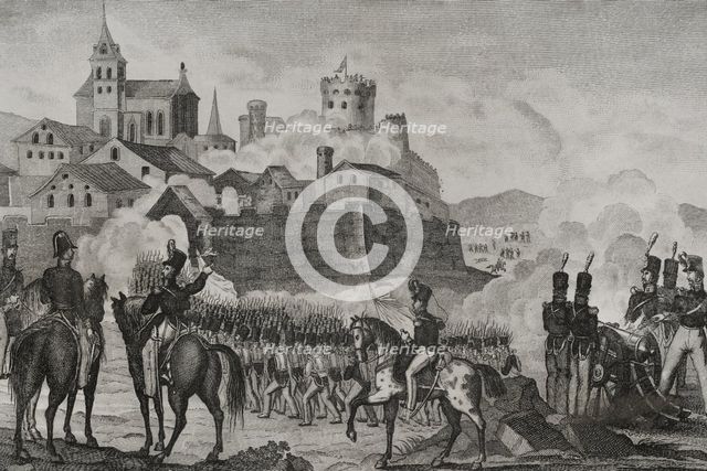 First Carlist War, (1833-1840): Taking of the town and fort of Irún, (17 May 1837), 1845.  Creator: Unknown.