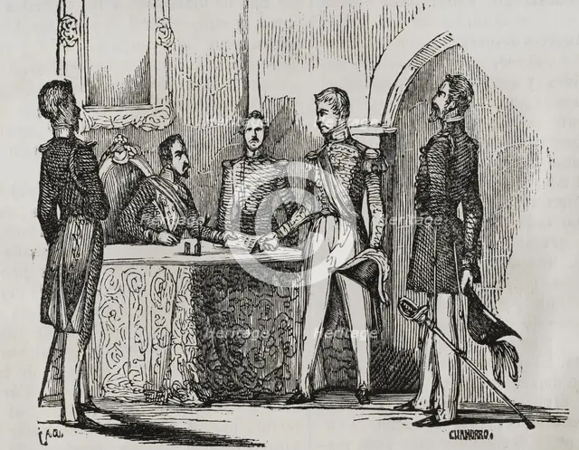 First Carlist War (1833-1840): The Lord Eliot Convention, 1845.  Creator: Chamorro.