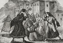 First Carlist War (1833-1840): Women killing friars, 1835, (1845). Creator: Unknown