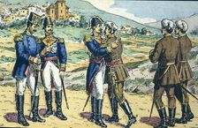 First Carlist War. Embrace of Vergara among generals Espartero and Maroto, with which the Seven…