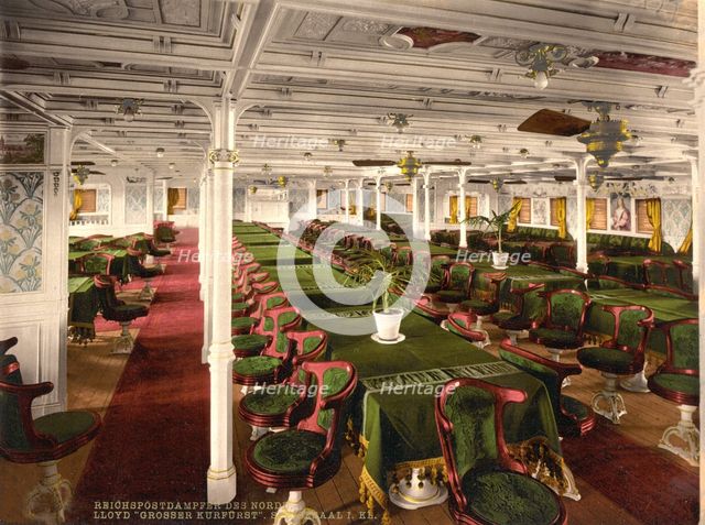 First Class Dining Room on Grosser Kurfurst, pub. C. 1899 (colour lithograph)