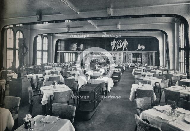'First Class Dining Saloon on board Victoria', 1931. Artist: Unknown.