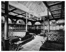 First class smoking room on board the P&O steamship SS India 1901