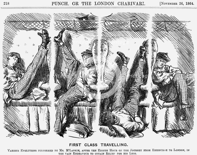 'First Class Travelling', 1864. Creator: Charles Samuel Keene.