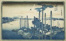 First Cuckoo of the Year at Tsukuda Island (Tsukudajima, hatsu hototogisu), from the..., c. 1831. Creator: Ando Hiroshige