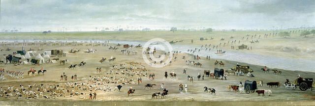 First and Second Army Corps formed to hear Mass on the shores of Batei, 1865, oil on canvas.