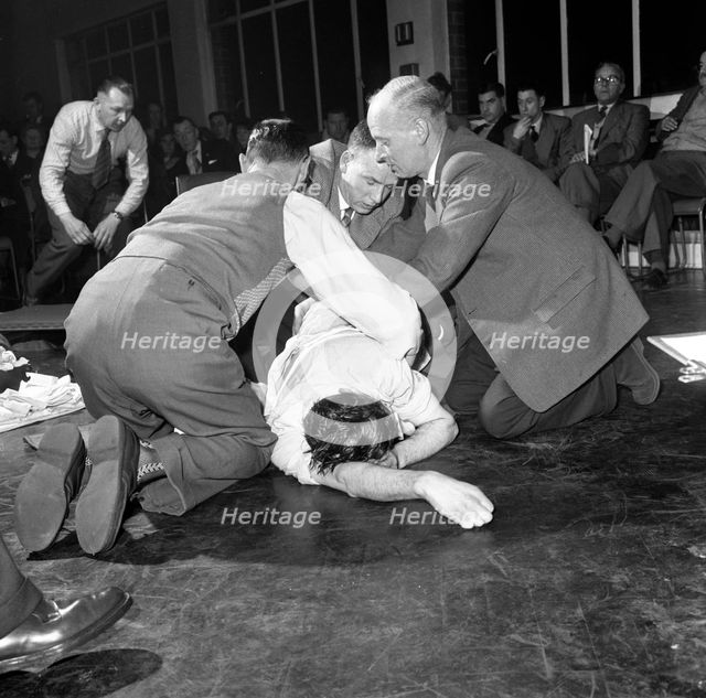 First aid competition, Mexborough, South Yorkshire, 1961. Creator: Michael Walters.