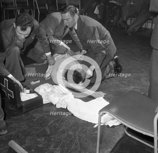 First aid competition, Mexborough, South Yorkshire, 1961. Artist: Michael Walters