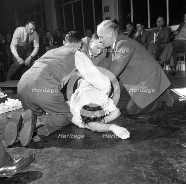 First aid competition, Mexborough, South Yorkshire, 1961. Artist: Michael Walters