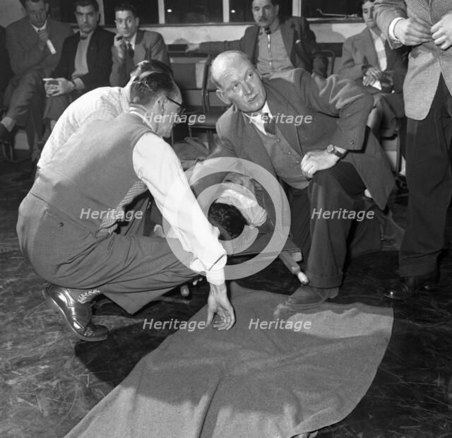First aid competition, Mexborough, South Yorkshire, 1961. Artist: Michael Walters
