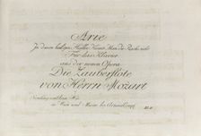 First Artaria edition of Die Zauberflöte by W.A. Mozart, 1791-1792. Creator: Mozart, Wolfgang Amadeus (1756-1791)