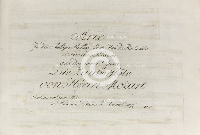 First Artaria edition of Die Zauberflöte by W.A. Mozart, 1791-1792. Creator: Mozart, Wolfgang Amadeus (1756-1791).