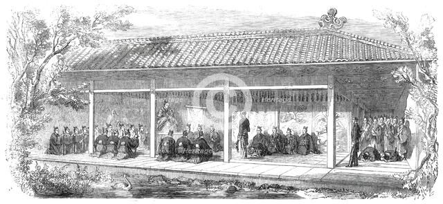 First audience of a British minister with the Tycoon of Japan at Jeddo..., 1860. Creator: Unknown.