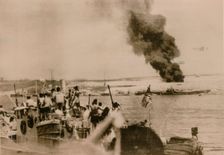 First German ship arrives at Tobruk Harbour, April 1941. Creator: Unknown