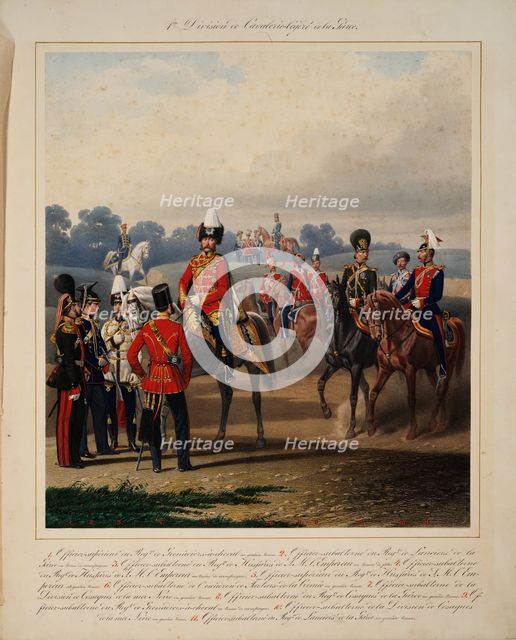First Guard Light Cavalry Division, 1867. Artist: Piratsky, Karl Karlovich (1813-1889)