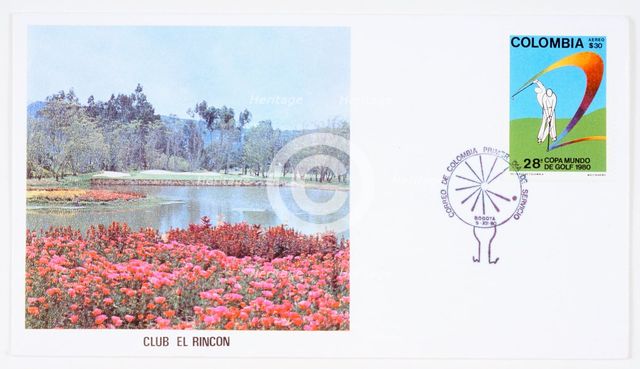 First day cover for World Cup Golf championship, Colombia, 1980. Creator: Unknown.
