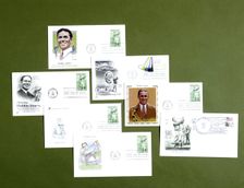 First day covers commemorating the golfer Bobby Jones, American, 1981. Creator: Unknown