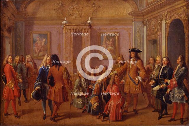 First Ennoblement of the Knights of the Order of Saint-Louis by Louis XIV in Versailles on 8 May 169 Artist: Marot, François (1666-1719)