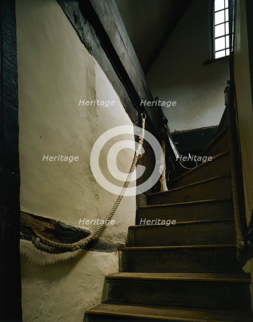 First floor staircase, Boscobel House, Shropshire, 1991. Artist: Unknown