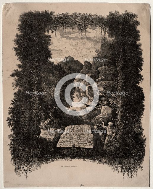 First frontispiece for Fables and Fairy-Tales by Thierry-Faletans, 1868. Creator: Rodolphe Bresdin (French, 1822-1885); G. Chariol.