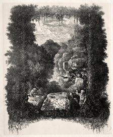 First frontispiece for Fables and Fairy-Tales by Thierry-Faletans, 1868. Creator: Rodolphe Bresdin (French, 1822-1885)