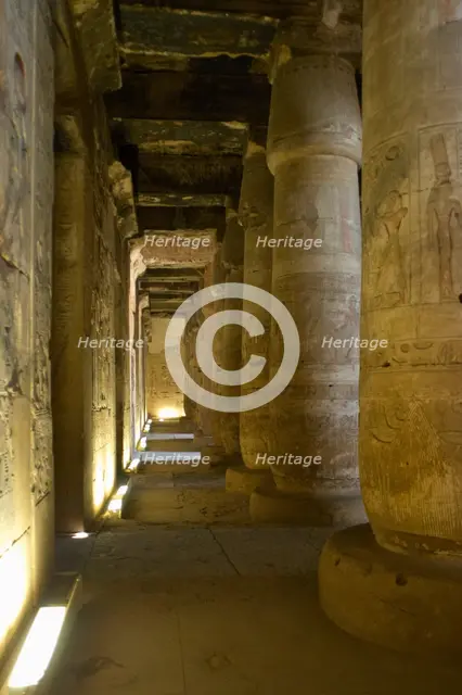 First hypostyle Hall, Temple of Seti I, Abydos, Egypt, New Kingdom, 19th Dynasty (2003). Creator: LTL.