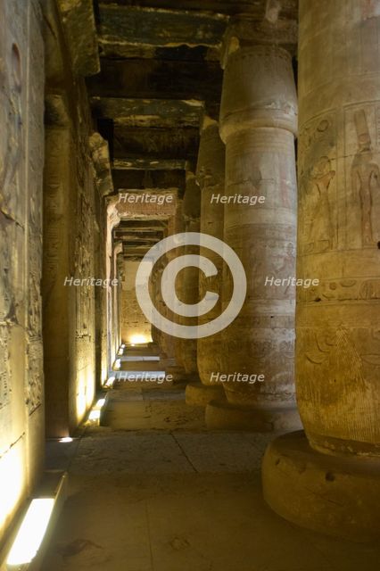 First hypostyle Hall, Temple of Seti I, Abydos, Egypt, New Kingdom, 19th Dynasty (2003). Creator: LTL.