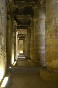First hypostyle Hall, Temple of Seti I, Abydos, Egypt, New Kingdom, 19th Dynasty (2003). Creator: LTL