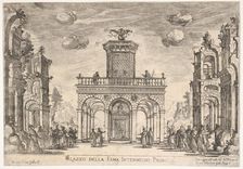 First interlude: palace of fame (Intermedio sesto: palazzo della fama), from the series S..., 1608. Creator: Remigio Cantagallina