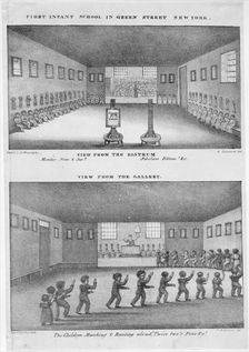 First Infant School in Green Street, New York, 1828. Creator: Anthony Imbert