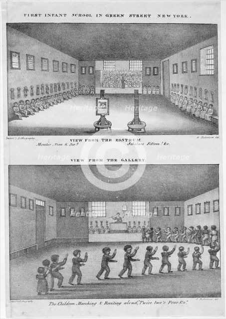 First Infant School in Green Street, New York, 1828. Creator: Anthony Imbert.