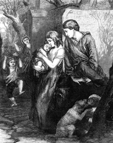 "First Love," by Mulready, 1870. Creator: Unknown