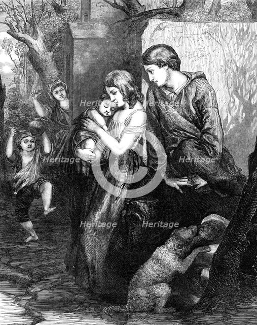 "First Love," by Mulready, 1870. Creator: Unknown.