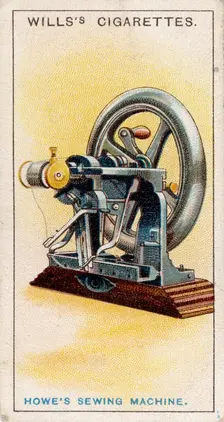 First lock-stitch sewing machine, [1915]. Creator: Unknown