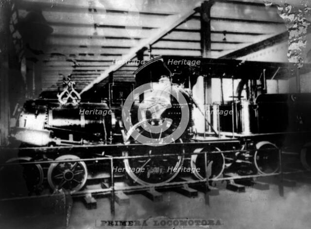 First locomotive, (1830s), 1920s. Artist: Unknown.