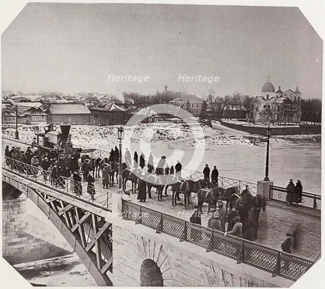 First locomotive on the Oryol (Orel) Railway, Vitebsk, Russia, 1867. Artist: Sigismund Yurkovsky