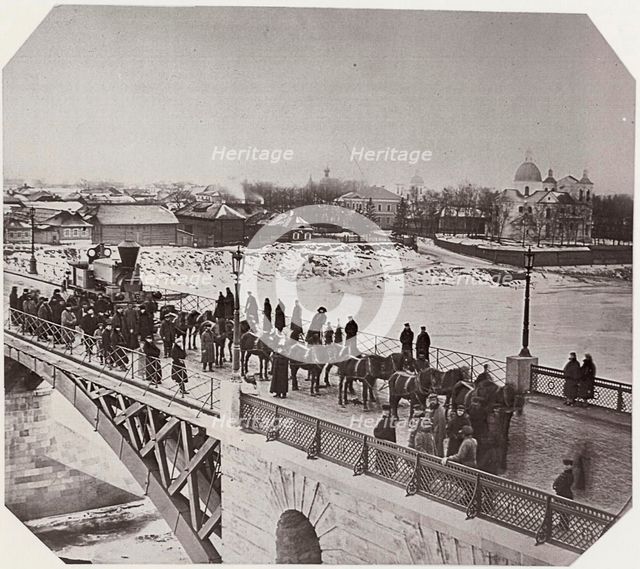 First locomotive on the Oryol (Orel) Railway, Vitebsk, Russia, 1867. Artist: Sigismund Yurkovsky