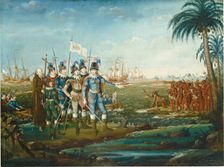 First Landing of Christopher Columbus, 1800/1805. Creator: Frederick Kemmelmeyer