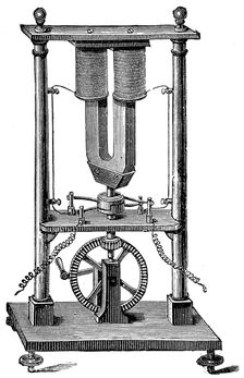 First magnetoelectric motor built by Hippolyte Pixii, c1832 (c1890). Creator: Unknown